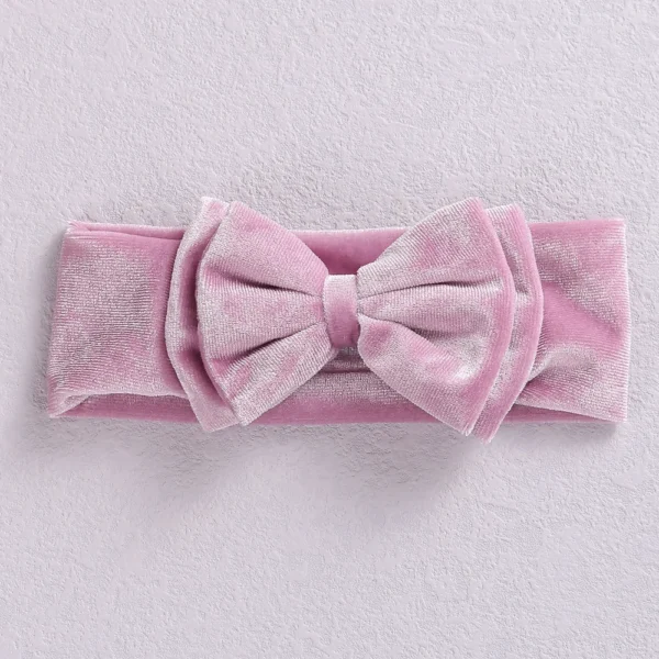 New Velvet Baby Headband Turban Big Bow Baby Girl Headband For Newborn Bow Hair Band Children Kid Solid Colors Hair Accessories - Image 6