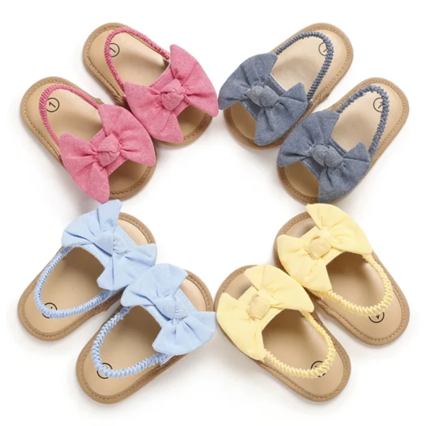 0-18M Summer Newborn Baby Girls Boys Sandals Shoes Butterfly Flat With Heel Soft Cork Shoes 4 Colors - Image 2