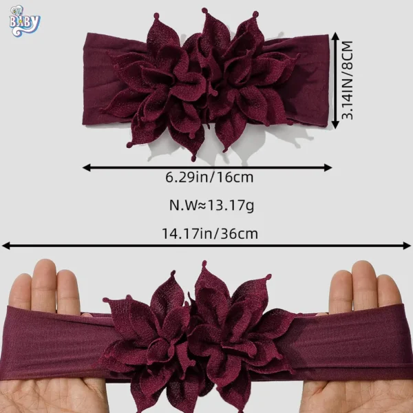 Newborn Baby Girl Headbands Baby Elastic Hair Band Head Flower Toddler Headband Cute Headwear Kids Accessories Nylon Hairban - Image 2