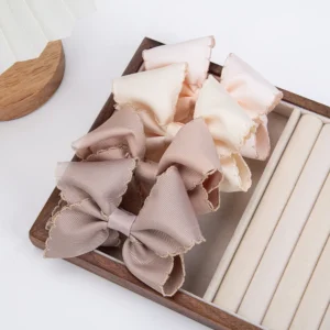 Solid Sweet Baby Hair Bows Clips Princess Girls Candy Color Flower Edge Hairpins Kids Hairgrips 11cm Big Dance Party Headwear