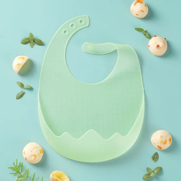Baby Food Bib Silicone Waterproof Complementary Food Rice Pocket Children's Summer Ultra-thin Baby Saliva Transparent Bib