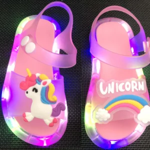 Summer Children Boys and Girls Cartoon Animals Sandal Shoes Kids Lighted Baby Soft Lightweight Fashion Cute Beach Shoes 1-4 year