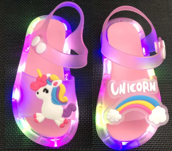 Summer Children Boys and Girls Cartoon Animals Sandal Shoes Kids Lighted Baby Soft Lightweight Fashion Cute Beach Shoes 1-4 year