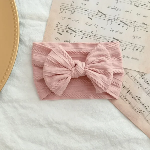 Lovely Newborn Baby Headband For Girls Elastic Knit Children Turban Baby Bows Soft Nylon Kids Headwear Hair Accessories - Image 3