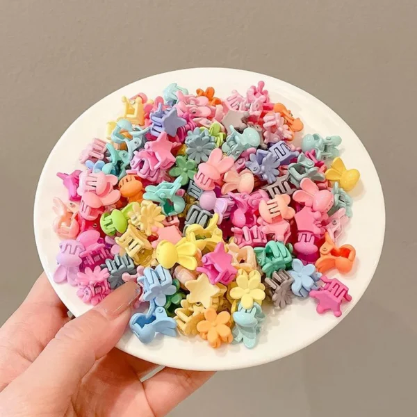 30Pcs/Lot Small Cute Hair Claws Clips For Girls Baby Colorful Hairpin Cartoon Rabbit Flower Crown Star Hair Clips Accessories - Image 3