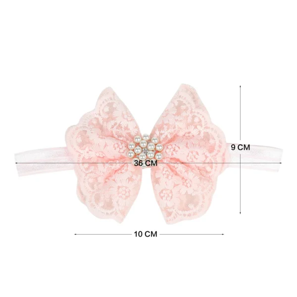 Baby Bow Headbands for Girl Cute Lace Rhinestone Hair Band Elastic Infant Turban Newborn Headwear Baby Hair Accessories - Image 4