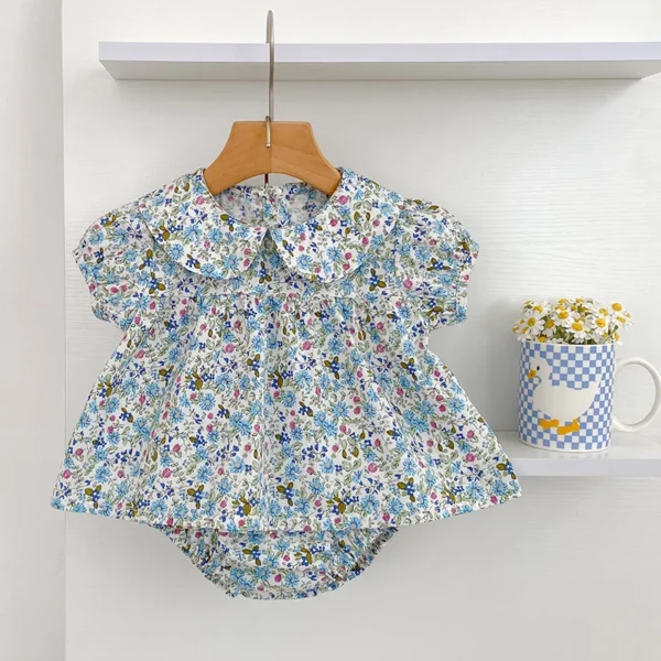 New Baby Clothes Sets Summer Toddler Girl Strap Suits Cotton Printing Baby Girls Tops Tee and Shorts Infant Fashion Newborn Sets - Image 2