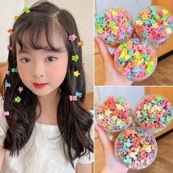 30Pcs/Lot Small Cute Hair Claws Clips For Girls Baby Colorful Hairpin Cartoon Rabbit Flower Crown Star Hair Clips Accessories - Image 2