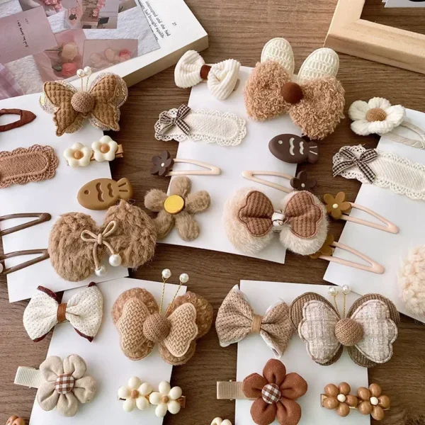 8pcs Girls Hair Pin Cute Floral Bow Barrettes for Children Baby Headwear Girls Kids Hair Accessories Princess Hair Clips - Image 2