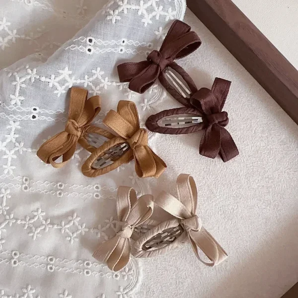 Belt Bow Baby Hair Clip for Girl Sweet Fashion Solid Color Leaf Series Barrettes for Toddler Cute BB Clip Kids Hair Accessories - Image 5