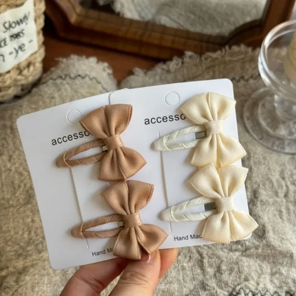 Belt Bow Baby Hair Clip for Girl Sweet Fashion Solid Color Leaf Series Barrettes for Toddler Cute BB Clip Kids Hair Accessories - Image 2