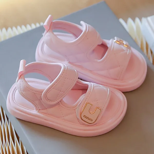 Summer Sandals For Girls PU Leather Waterproof Beach Sheos For Children Soft-soled Anti-slippery Girl's Sandals Summer Footwear