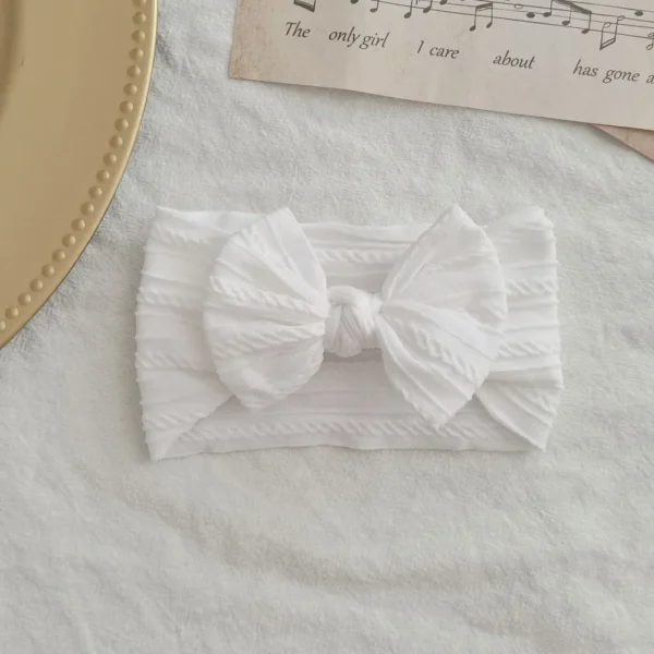 Lovely Newborn Baby Headband For Girls Elastic Knit Children Turban Baby Bows Soft Nylon Kids Headwear Hair Accessories - Image 4