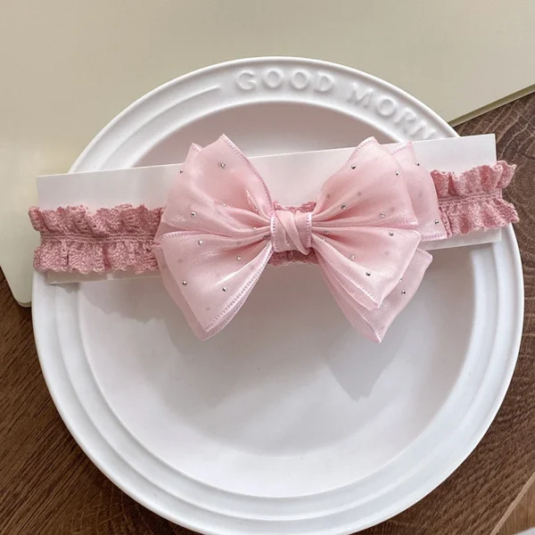 Lace Baby Bow Headband Princess Girls Newborn Elastic Hair Bands For Infant Bowknot Hairband Turban Kids Hair Accessor - Image 3