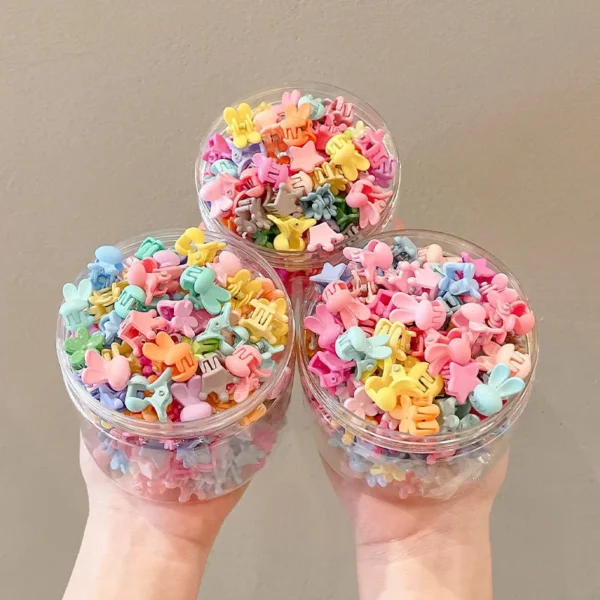 30Pcs/Lot Small Cute Hair Claws Clips For Girls Baby Colorful Hairpin Cartoon Rabbit Flower Crown Star Hair Clips Accessories - Image 4