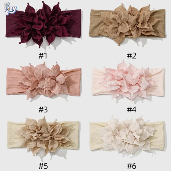 Newborn Baby Girl Headbands Baby Elastic Hair Band Head Flower Toddler Headband Cute Headwear Kids Accessories Nylon Hairban - Image 6