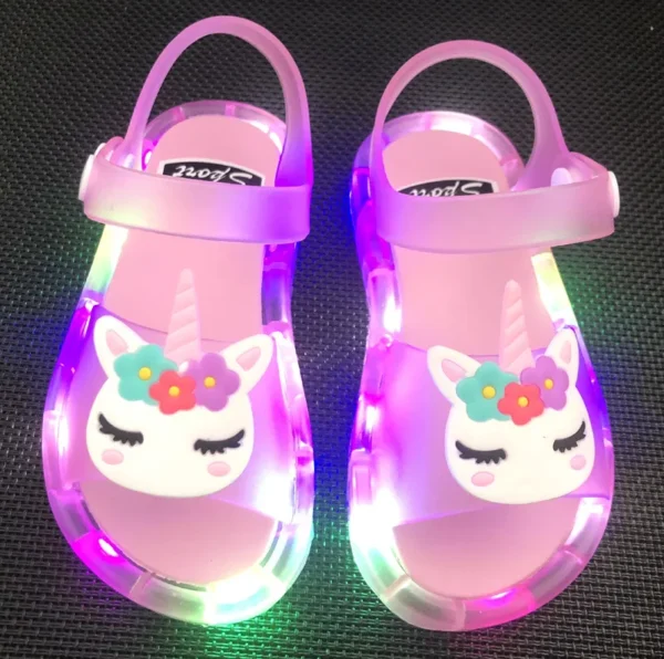 Summer Children Boys and Girls Cartoon Animals Sandal Shoes Kids Lighted Baby Soft Lightweight Fashion Cute Beach Shoes 1-4 year - Image 2