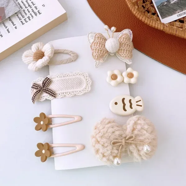 8pcs Girls Hair Pin Cute Floral Bow Barrettes for Children Baby Headwear Girls Kids Hair Accessories Princess Hair Clips - Image 5