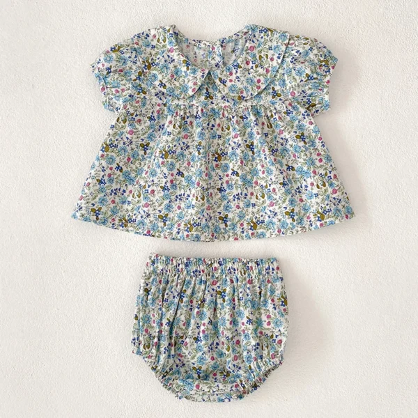 New Baby Clothes Sets Summer Toddler Girl Strap Suits Cotton Printing Baby Girls Tops Tee and Shorts Infant Fashion Newborn Sets